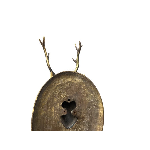 Metal Rustic Brass Deer Wall Hook, 2000s For Sale - Image 7 of 10