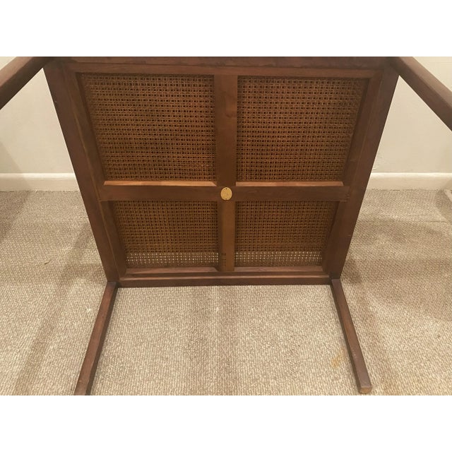 1990s 1990s Vintage Baker Co. Side Table With Two Tier Cane Shelf For Sale - Image 5 of 9