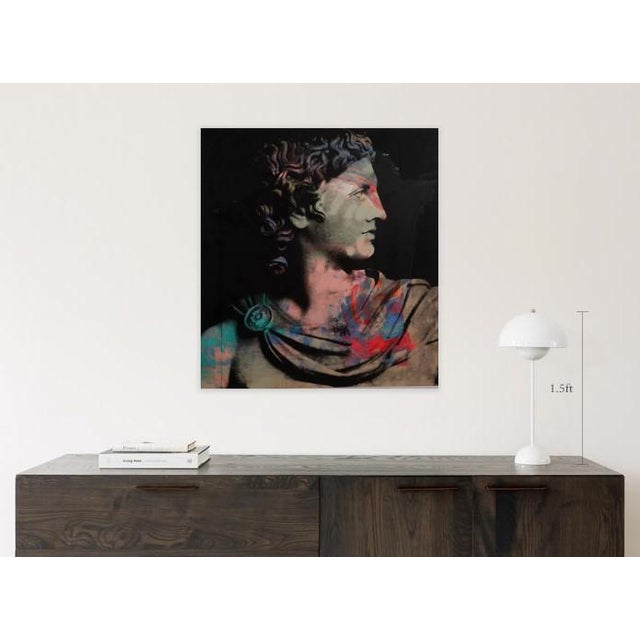 Pop art portrait of Apollo Belvedere. Acrylic on wood. Varnished and signed at the back. This pieces is inspired by Andy...