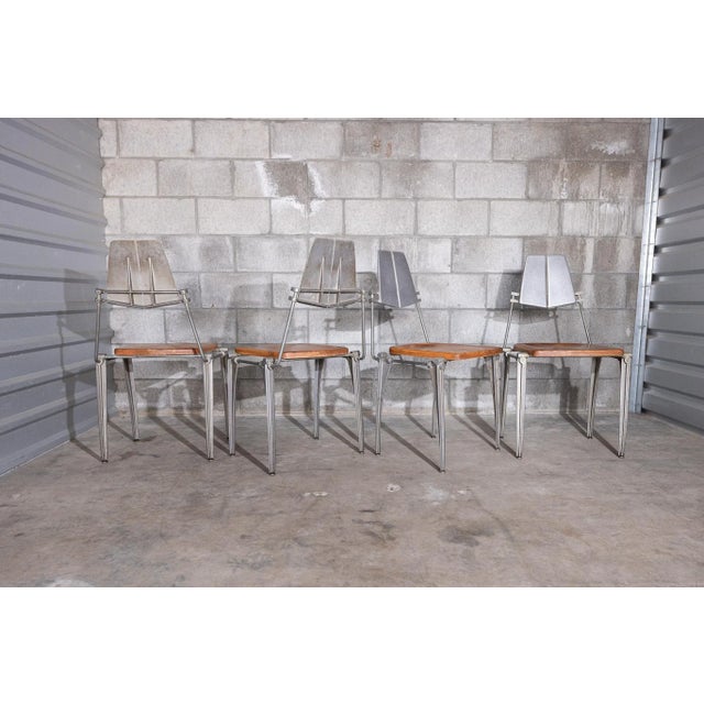 1980s Vintage Brutalist Industrial Robert Josten Chairs – Set of 4 For Sale - Image 5 of 14
