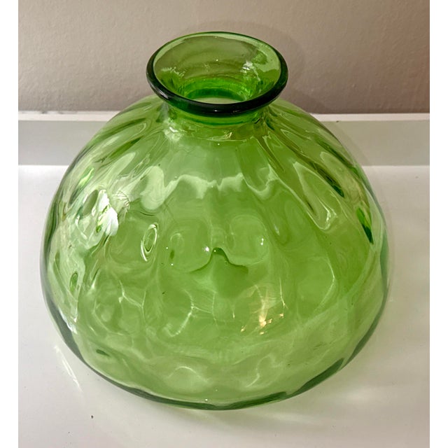 Green Glass Thumbprint Vase For Sale In New York - Image 6 of 6