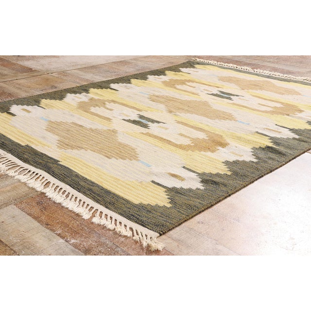 Evy Svensson Vintage Swedish Rollakan Rug, 04'07 X 06'03 For Sale - Image 9 of 11