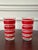 Mid-Century Modern Mid 20th Century Red and White Striped Drinking Glasses — Set of Four For Sale - Image 3 of 12