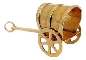 14k Gold Vintage American Covered Wagon Charm