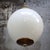 Vintage Pendant Lamp in White Opaline Glass and Brass For Sale - Image 4 of 7
