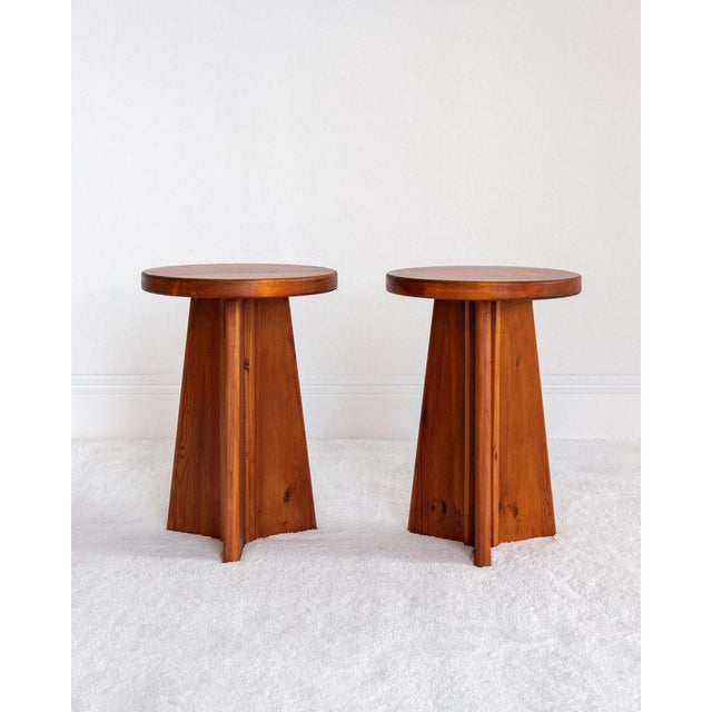 Scandinavian Stained Pine Stool, Set of 2 For Sale - Image 9 of 9