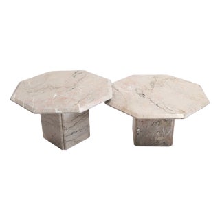 Vintage Marble Coffee Tables, Switzerland, 1970s, Set of 2 For Sale