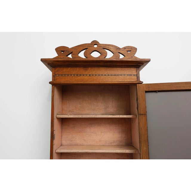 Art Deco Medicine Wall Cabinet in Wood with Mirror, 1930s For Sale - Image 4 of 14