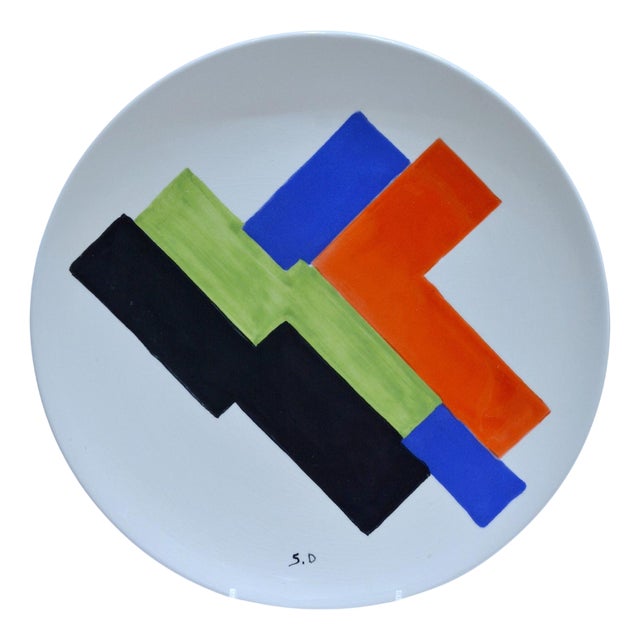 Ceramic Dish by Sonia Delaunay, 1968 For Sale