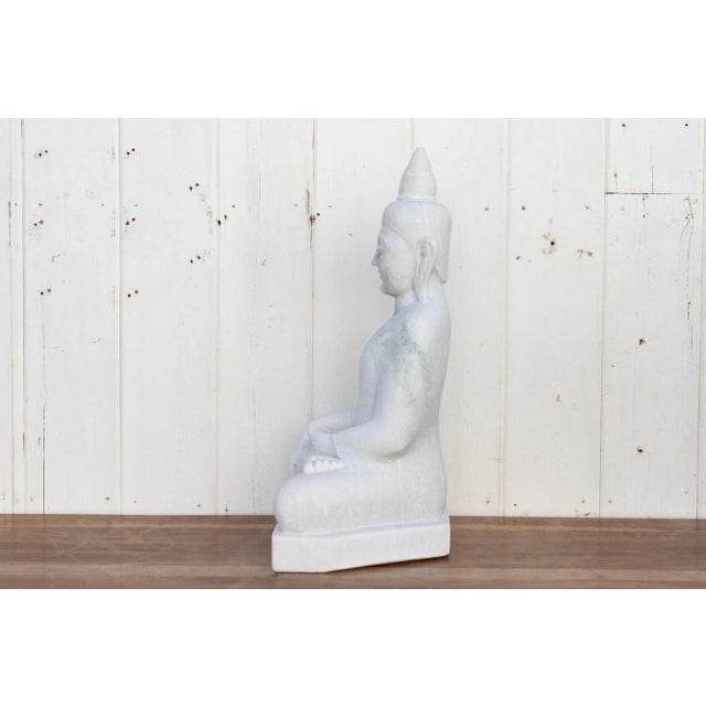 White Marble Bhumisparsha Buddha For Sale - Image 9 of 11