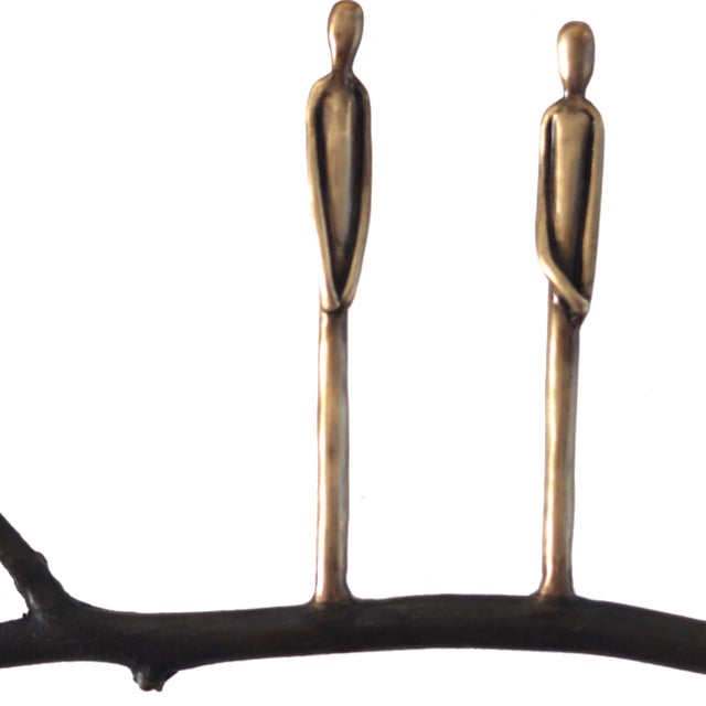 Figurative Graft Eh6 - Abstract Figurative Wall Sculpture - Tree Branch and Bronze Figures Original Artwork by Jennyfer Stratman For Sale - Image 3 of 9