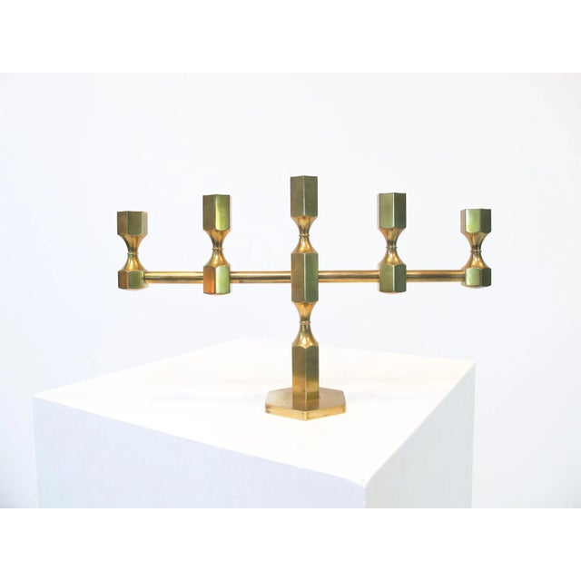 Mid-Century Brass Candleholder from Gusum Metall Slöjd For Sale - Image 4 of 4
