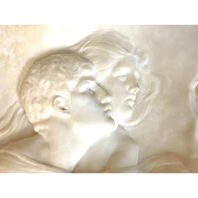 19th C. Italian Marble Relief of Romeo & Juliet, Signed E. Fiaschi, with Base For Sale - Image 4 of 18