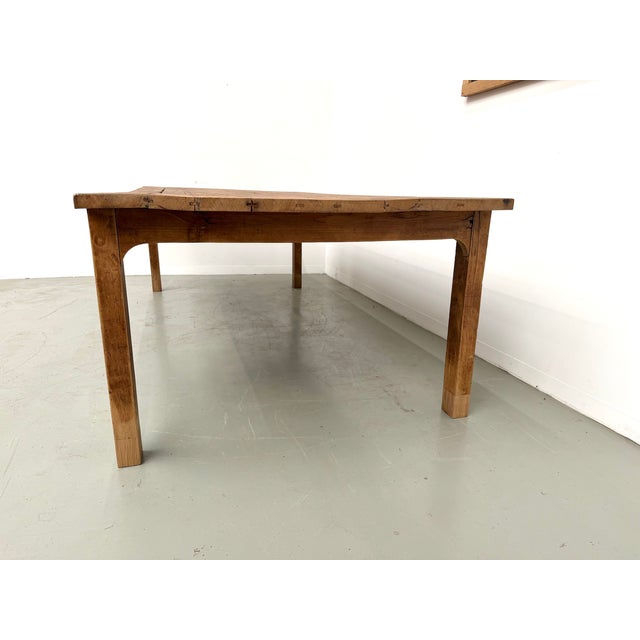 Large Brutalist Farmhouse Table in Oak, 1950s For Sale - Image 9 of 18