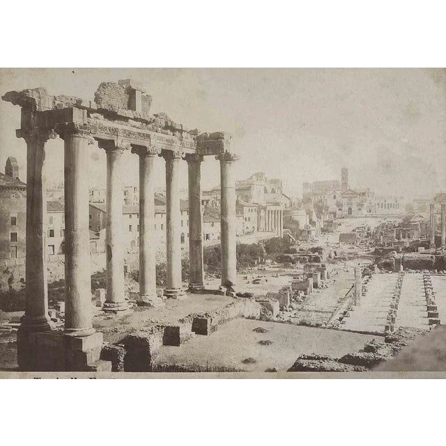 View of Monuments Of Rome is a Vintage Photograph in black and white on paper realized in the late 19th Century by...