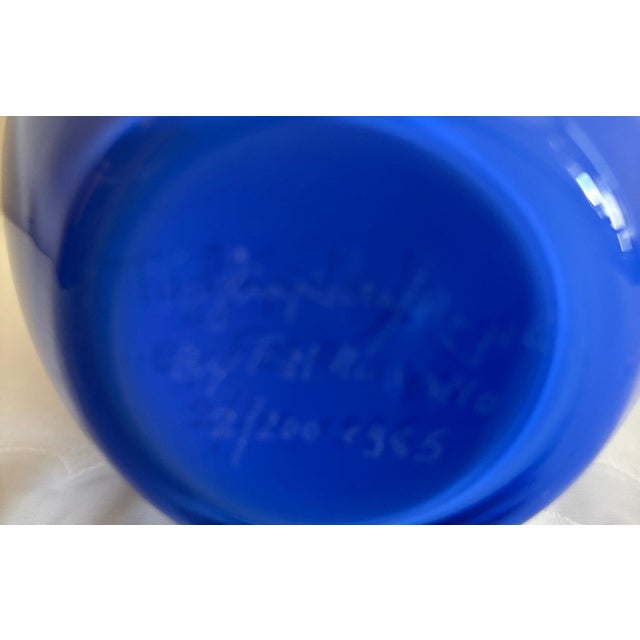 1985 Postmodern Lino Tagliapietra & Marina Angelin for Effetre Blue Murano Glass Decanter, 2/200 For Sale - Image 4 of 14