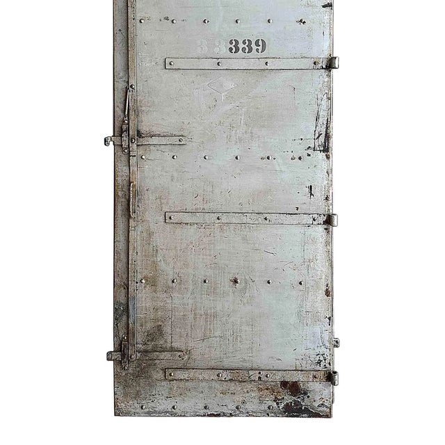 Industrial Antique Industrial Door • Heavy Steel and Iron For Sale - Image 3 of 4