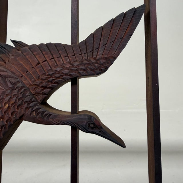 Japanese Ranma Panel with Cranes, 1930s For Sale - Image 12 of 13