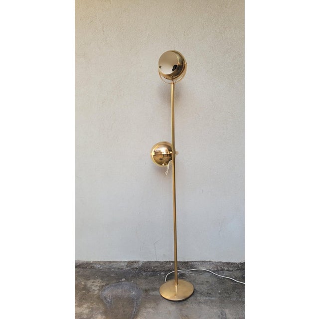 Mid-Century Modern Two-Light Brass Floor Lamp by Goffredo Reggiani, Italy, 1960s For Sale - Image 3 of 15