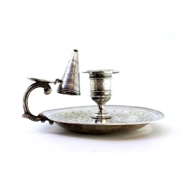 Guilloche Silver Paddle with Monogram Card For Sale - Image 3 of 8