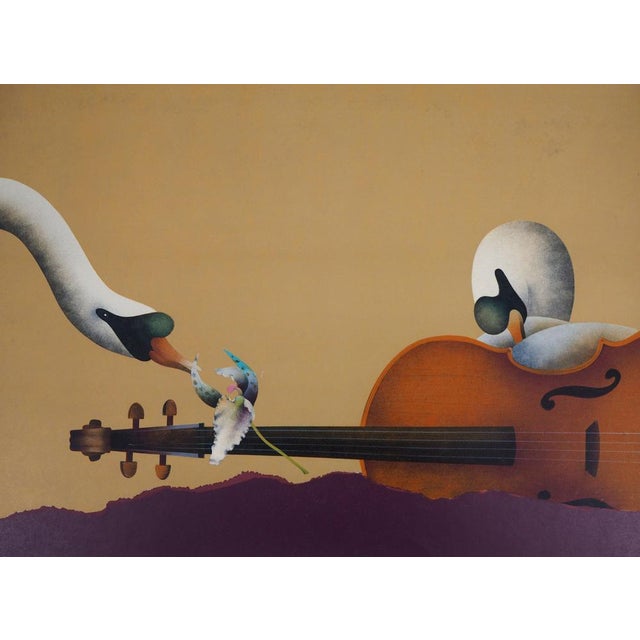 Jean-Paul Donadini (1951) Swans in Harmony Original color lithograph Signed in pencil Marked as Hors Commerce (HC) On...