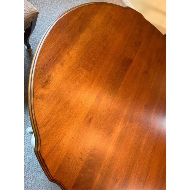Early 21st Century Ethan Allen Country French Water of Wabash Dining Set – Extension Table, 6 Chairs & 2 Leaves For Sale - Image 5 of 12
