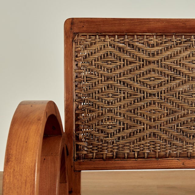 Jamaican Art Deco Style Caned Settee or Love Seat For Sale - Image 4 of 10