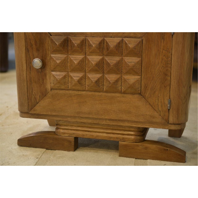 Brutalist Bedside Table in Oak, 1950s For Sale - Image 4 of 12