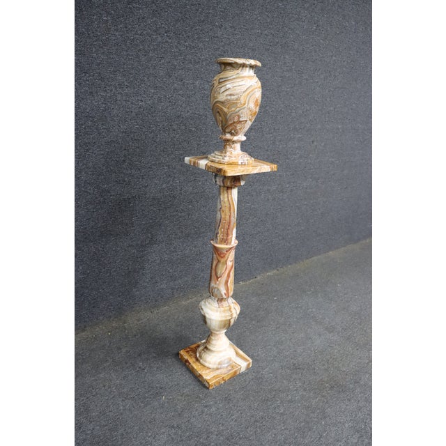 Italian Style Onyx Pedestal With Urn For Sale - Image 11 of 15