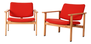 Danish Armchairs attributed to Fritz Hansen, 1960s, Set of 2