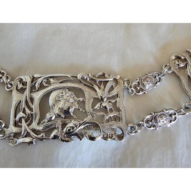 Antique Art Nouveau Sterling Silver Figural Belt from William Comyns, London, 1908 For Sale - Image 12 of 16