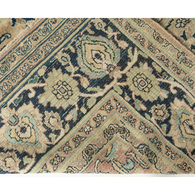 Beige Early 20th Century Persian Meshad Warm Beige Background Hand Knotted Wool Rug For Sale - Image 8 of 8
