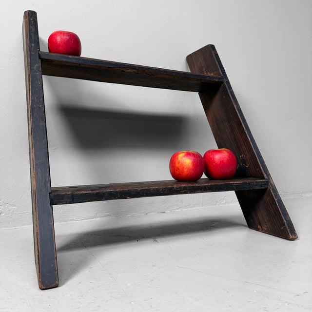 Charming small wooden ladder from Japan, handmade and likely dating from the 1940s. Dimensions: height 63 cm, width 50 cm,...