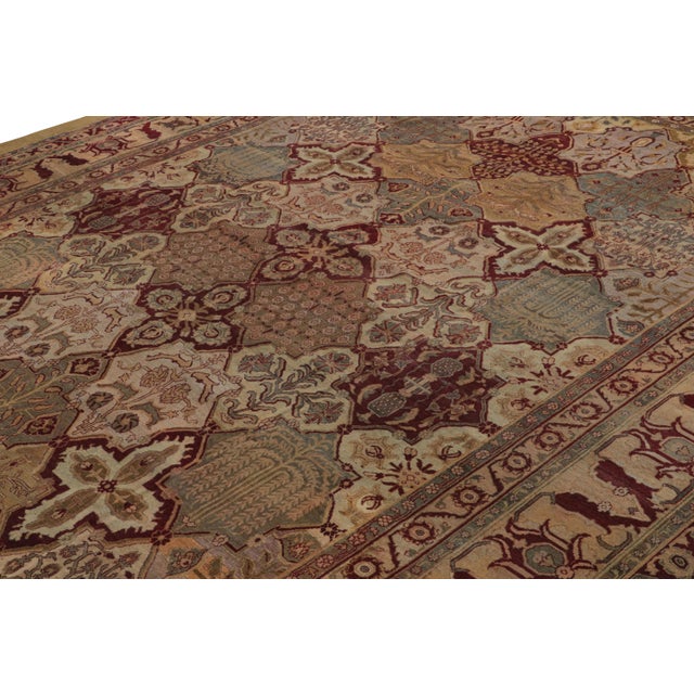 Rug & Kilim Hand-Knotted Antique Amritsar Rug Gold Red All Over Floral Pattern For Sale - Image 4 of 7