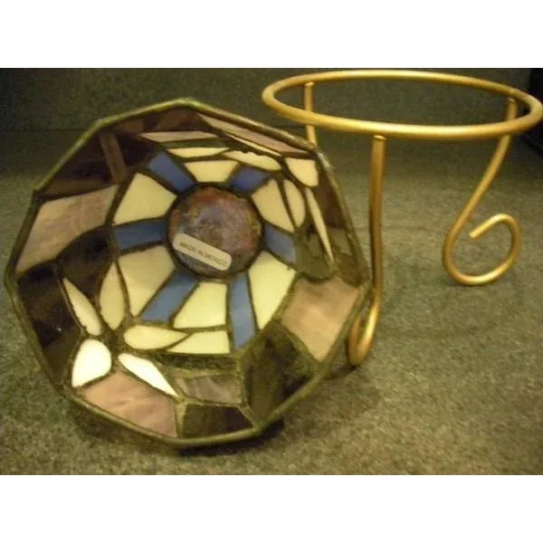 Vintage Stained Glass Holder for Plants For Sale - Image 4 of 9