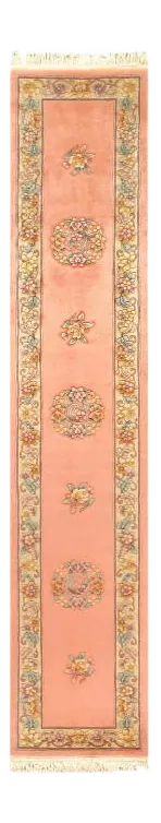 Pasargad Rose Color Fine Hand-Knotted Chinese Peking Runner- 2'3'' X 12'
