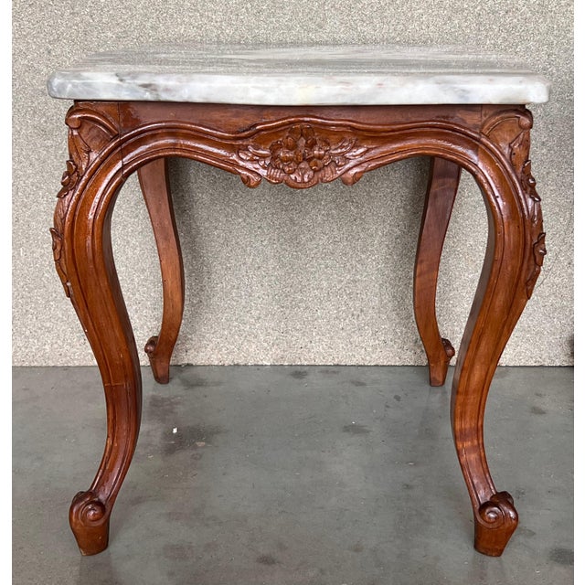 Early 20th Century Louis XV Style Set of Two Coffee Table with Marble-Top For Sale - Image 4 of 18