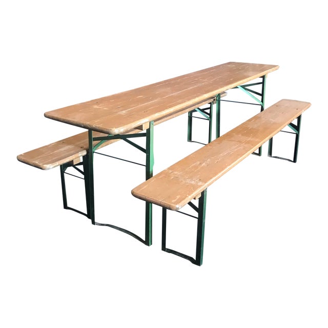 Vintage Collapsible German Beer Garden Table And Bench A Set Chairish