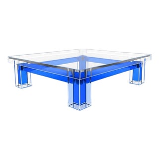 The "AquaLux" Modern Acrylic Coffee Table For Sale