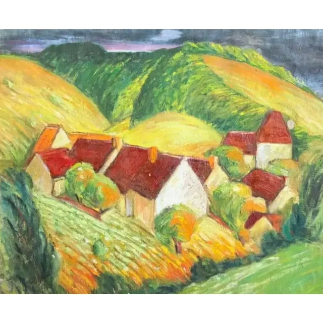 Mid 20th Century Early French Painting - Red Roofs - Signed For Sale - Image 5 of 8