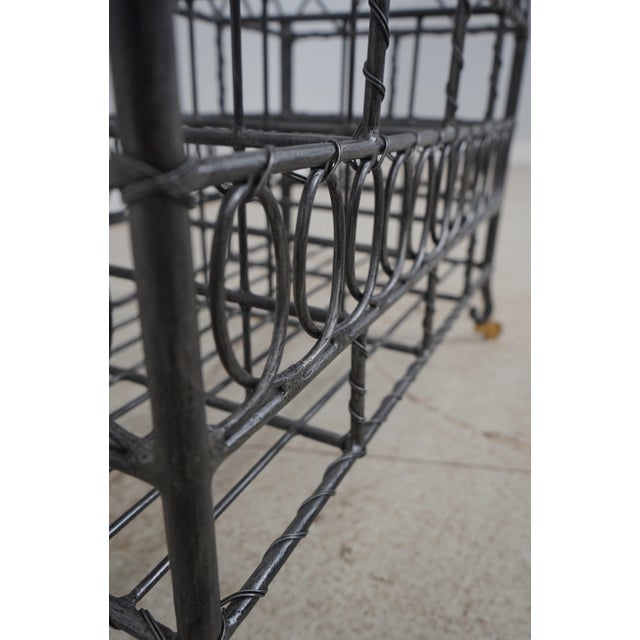 Brass Maitland Smith Iron & Brass Magazine Rack For Sale - Image 8 of 12