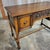 1930s English Oak Lady's Desk on Turned Legs With H Stretcher Base and Tear Drop Handles For Sale - Image 12 of 13