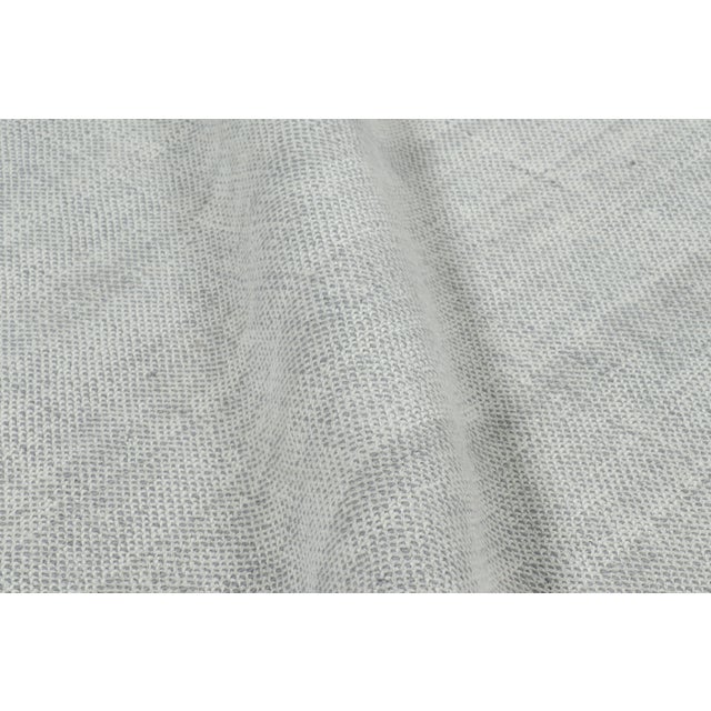 Rug & Kilim’s Oversized Textural Rug in Light Gray and Blue Tones & Striae For Sale In New York - Image 6 of 7
