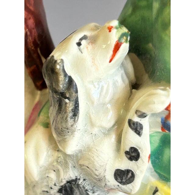 Blue Antique Staffordshire Highlander Figure Group With Dog & Bird, c.1840s For Sale - Image 8 of 12