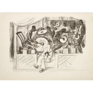 1939 After Waldo Peirce "Black Band", First Edition Period Offset Lithograph