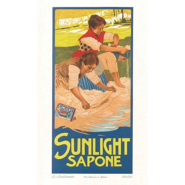 Sunlight Sapone - Vintage Adv Lithograph by L. Metlicovitz - 1900 ca. 1900 ca. For Sale