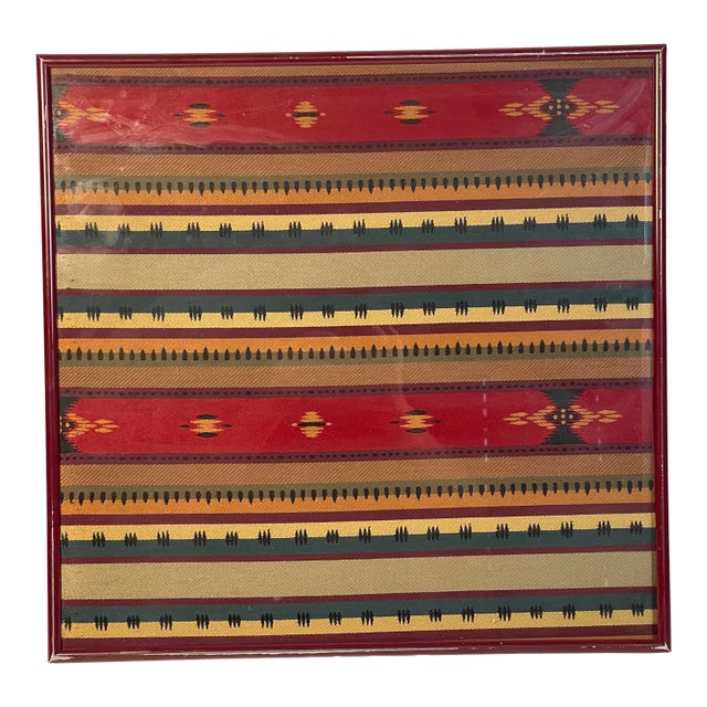 Antique Textile Art Sample Framed For Sale