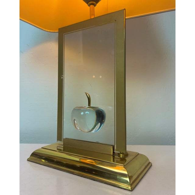 La Pomme Table Lamp in Brass and Glass from Le Dauphin, 1980s For Sale - Image 9 of 16