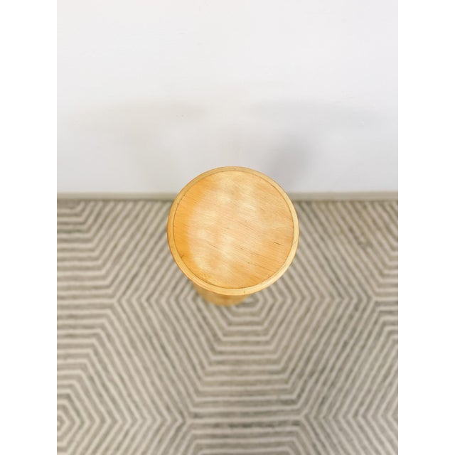 Italian Style Pickled Pine Pedestal Rustic Antique Farmhouse Plant Stand For Sale - Image 9 of 9