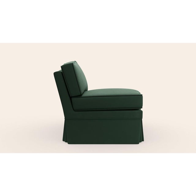 Olive Linen Felix Slipper Chair by Ceraudo For Sale - Image 4 of 7